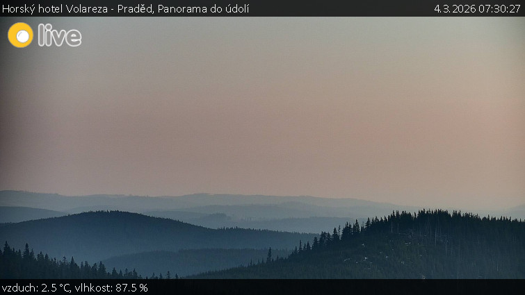 Horský hotel Volareza - Praděd - Panorama do údolí - 4.3.2026 v 07:30