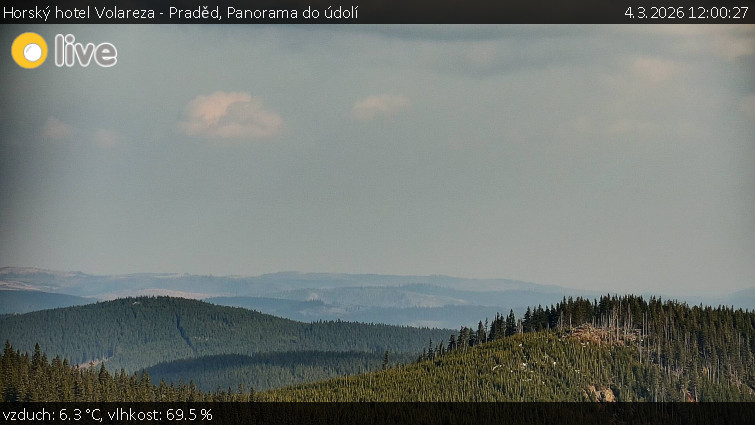 Horský hotel Volareza - Praděd - Panorama do údolí - 4.3.2026 v 12:00