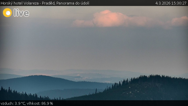 Horský hotel Volareza - Praděd - Panorama do údolí - 4.3.2026 v 15:30