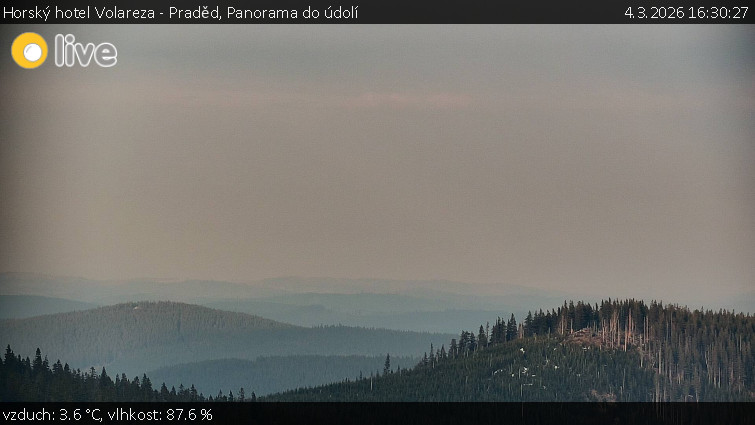 Horský hotel Volareza - Praděd - Panorama do údolí - 4.3.2026 v 16:30