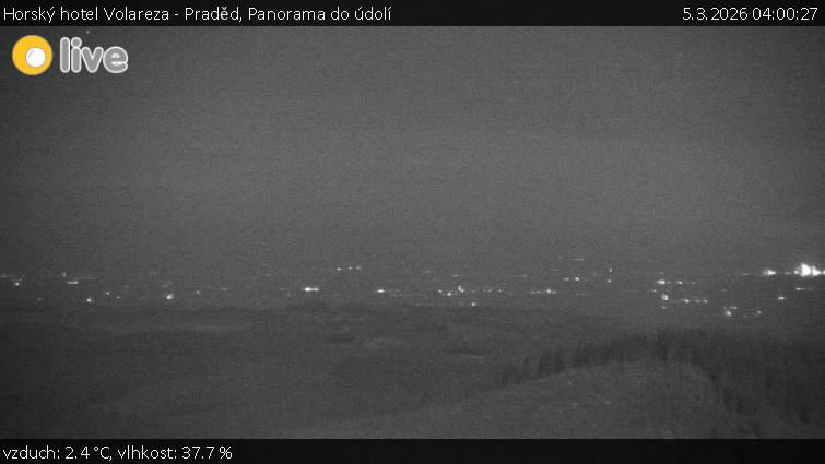 Horský hotel Volareza - Praděd - Panorama do údolí - 5.3.2026 v 04:00