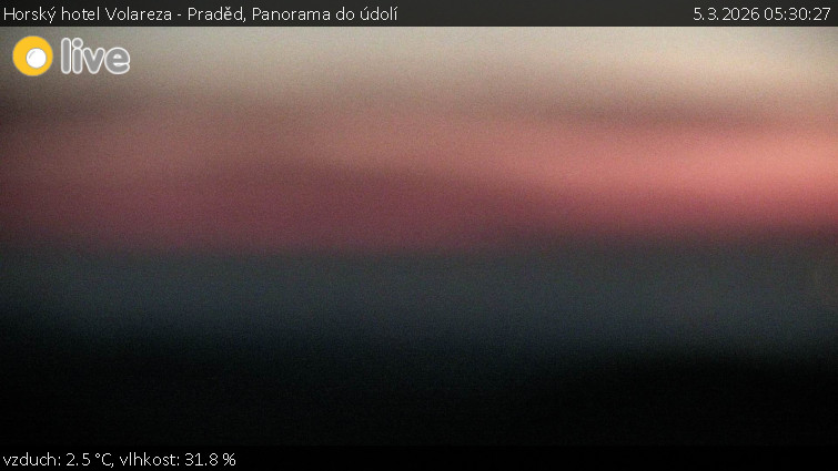 Horský hotel Volareza - Praděd - Panorama do údolí - 5.3.2026 v 05:30