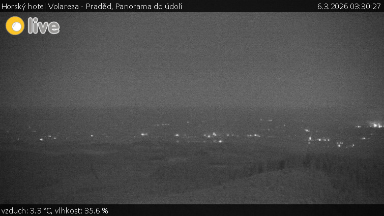 Horský hotel Volareza - Praděd - Panorama do údolí - 6.3.2026 v 03:30