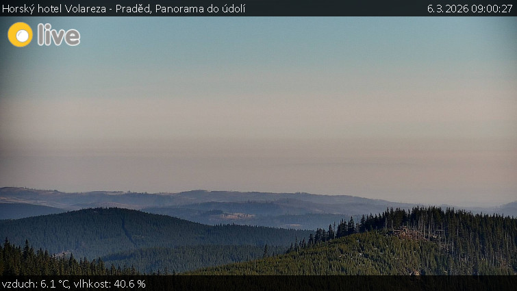 Horský hotel Volareza - Praděd - Panorama do údolí - 6.3.2026 v 09:00
