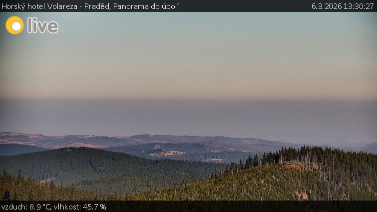 Horský hotel Volareza - Praděd - Panorama do údolí - 6.3.2026 v 13:30