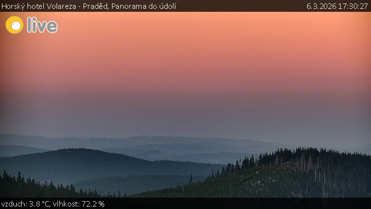 Horský hotel Volareza - Praděd - Panorama do údolí - 6.3.2026 v 17:30