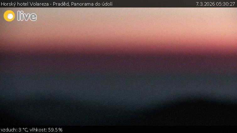 Horský hotel Volareza - Praděd - Panorama do údolí - 7.3.2026 v 05:30
