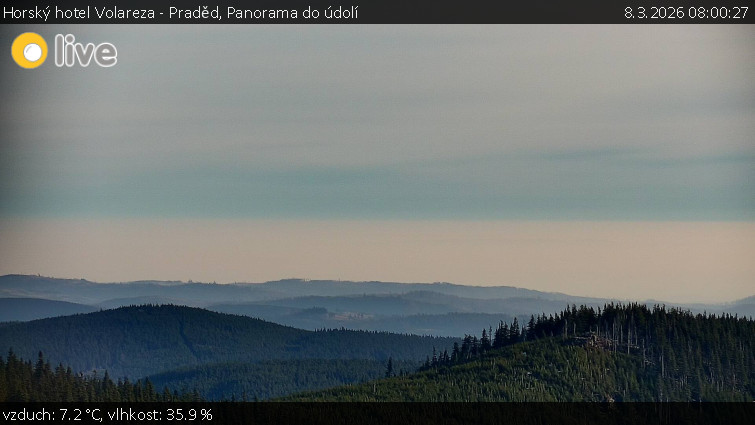 Horský hotel Volareza - Praděd - Panorama do údolí - 8.3.2026 v 08:00