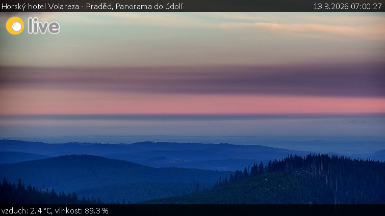 Horský hotel Volareza - Praděd - Panorama do údolí - 13.3.2026 v 07:00