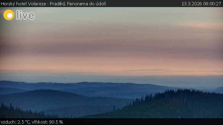 Horský hotel Volareza - Praděd - Panorama do údolí - 13.3.2026 v 08:00