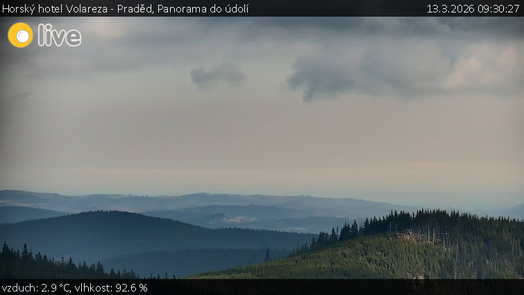 Horský hotel Volareza - Praděd - Panorama do údolí - 13.3.2026 v 09:30