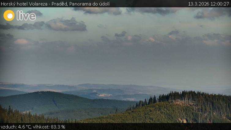 Horský hotel Volareza - Praděd - Panorama do údolí - 13.3.2026 v 12:00