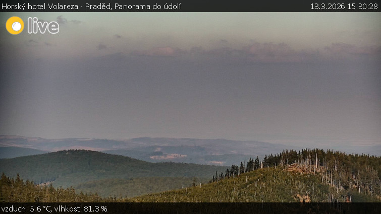 Horský hotel Volareza - Praděd - Panorama do údolí - 13.3.2026 v 15:30
