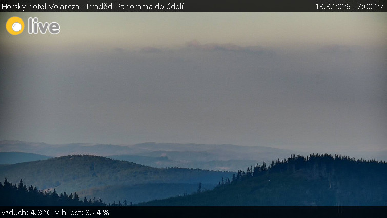 Horský hotel Volareza - Praděd - Panorama do údolí - 13.3.2026 v 17:00