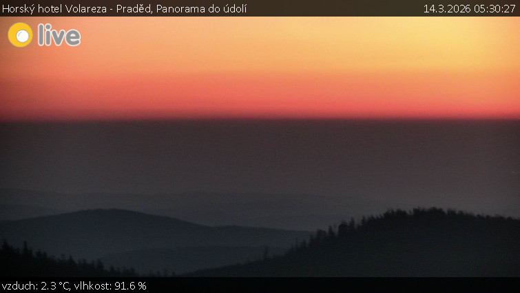 Horský hotel Volareza - Praděd - Panorama do údolí - 14.3.2026 v 05:30