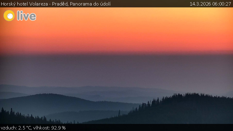 Horský hotel Volareza - Praděd - Panorama do údolí - 14.3.2026 v 06:00