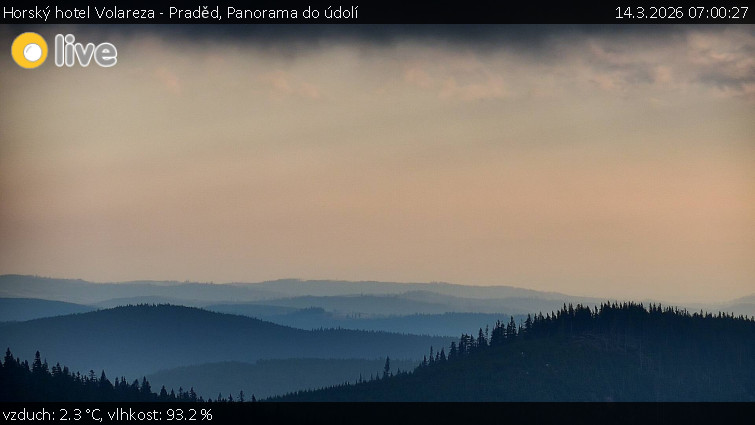 Horský hotel Volareza - Praděd - Panorama do údolí - 14.3.2026 v 07:00