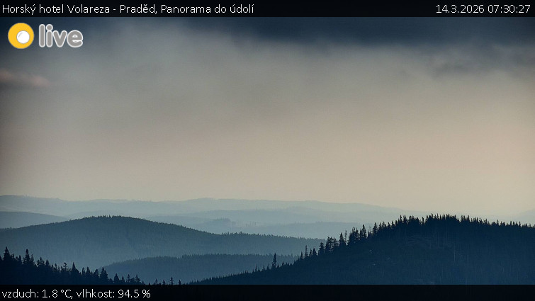 Horský hotel Volareza - Praděd - Panorama do údolí - 14.3.2026 v 07:30