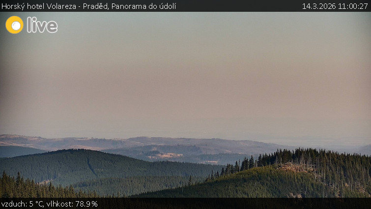 Horský hotel Volareza - Praděd - Panorama do údolí - 14.3.2026 v 11:00