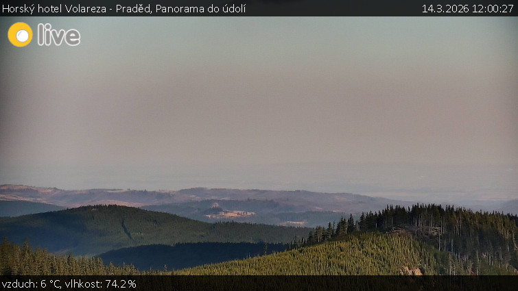 Horský hotel Volareza - Praděd - Panorama do údolí - 14.3.2026 v 12:00