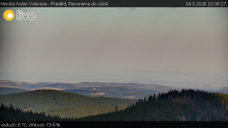 Horský hotel Volareza - Praděd - Panorama do údolí - 14.3.2026 v 13:00