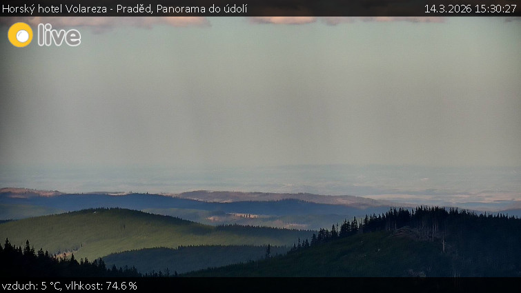 Horský hotel Volareza - Praděd - Panorama do údolí - 14.3.2026 v 15:30