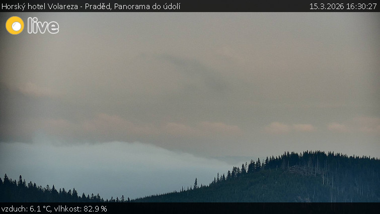 Horský hotel Volareza - Praděd - Panorama do údolí - 15.3.2026 v 16:30