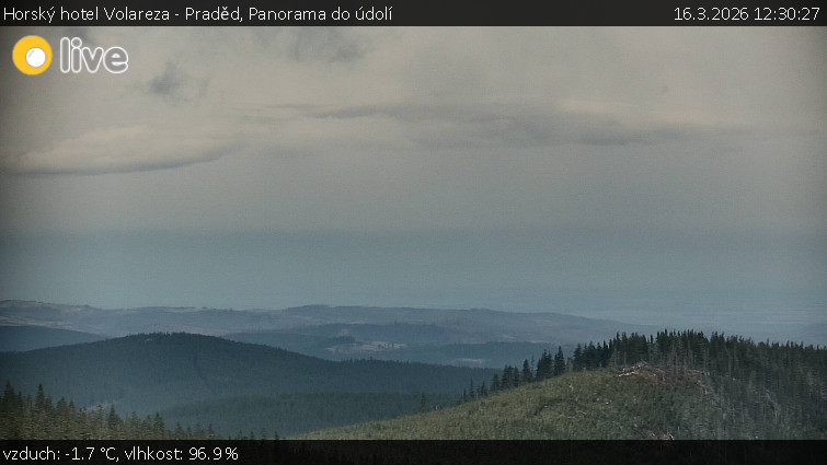 Horský hotel Volareza - Praděd - Panorama do údolí - 16.3.2026 v 12:30