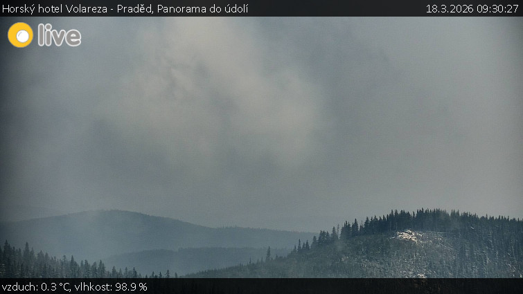 Horský hotel Volareza - Praděd - Panorama do údolí - 18.3.2026 v 09:30