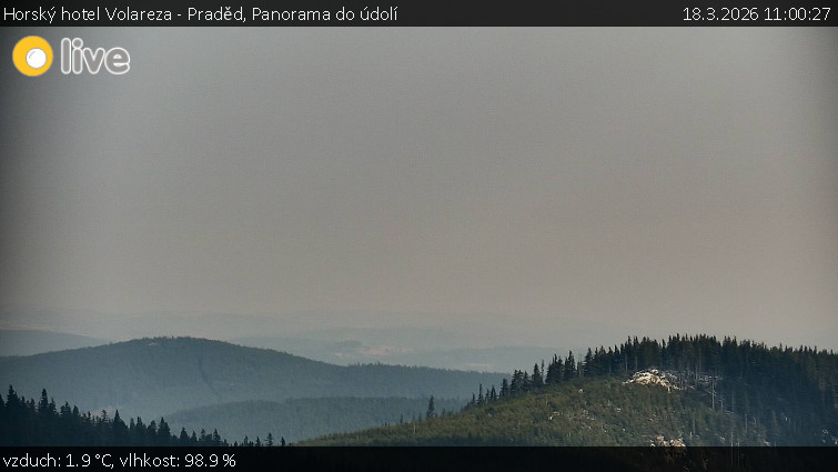 Horský hotel Volareza - Praděd - Panorama do údolí - 18.3.2026 v 11:00