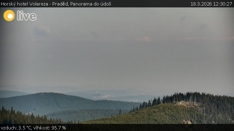 Horský hotel Volareza - Praděd - Panorama do údolí - 18.3.2026 v 12:30