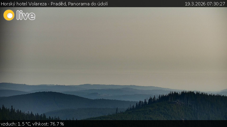 Horský hotel Volareza - Praděd - Panorama do údolí - 19.3.2026 v 07:30