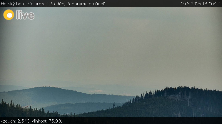 Horský hotel Volareza - Praděd - Panorama do údolí - 19.3.2026 v 13:00