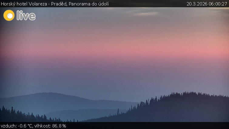 Horský hotel Volareza - Praděd - Panorama do údolí - 20.3.2026 v 06:00