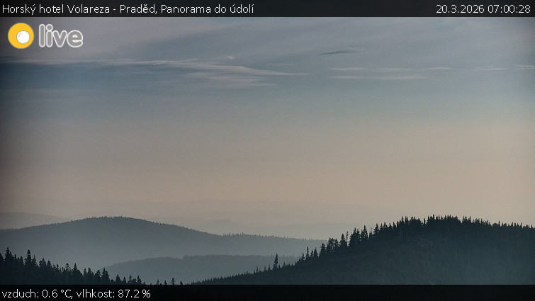 Horský hotel Volareza - Praděd - Panorama do údolí - 20.3.2026 v 07:00
