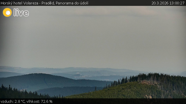 Horský hotel Volareza - Praděd - Panorama do údolí - 20.3.2026 v 13:00