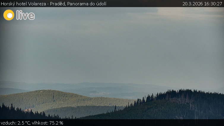 Horský hotel Volareza - Praděd - Panorama do údolí - 20.3.2026 v 16:30