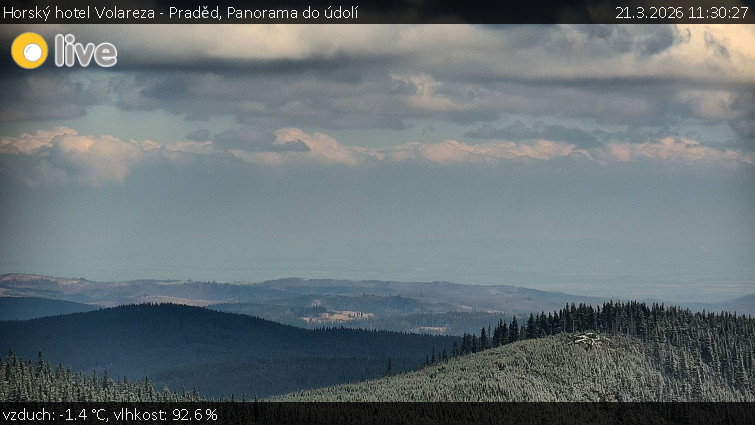 Horský hotel Volareza - Praděd - Panorama do údolí - 21.3.2026 v 11:30