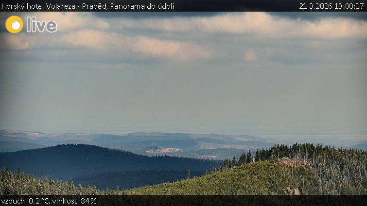 Horský hotel Volareza - Praděd - Panorama do údolí - 21.3.2026 v 13:00