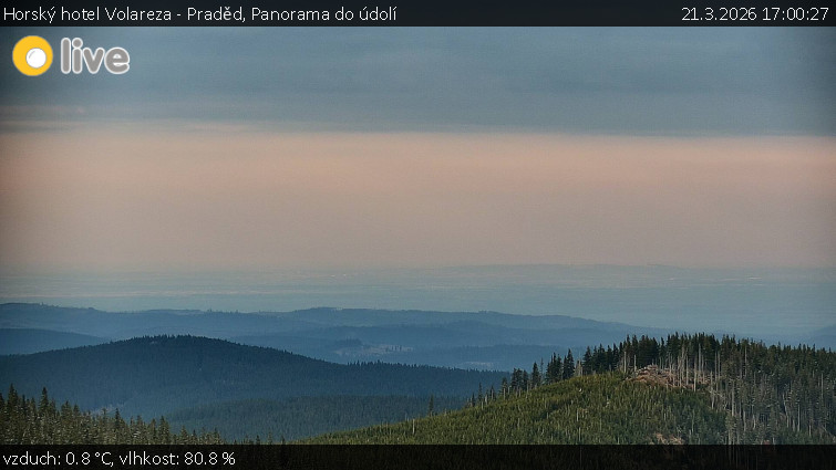 Horský hotel Volareza - Praděd - Panorama do údolí - 21.3.2026 v 17:00