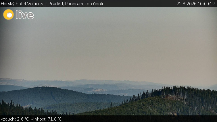 Horský hotel Volareza - Praděd - Panorama do údolí - 22.3.2026 v 10:00
