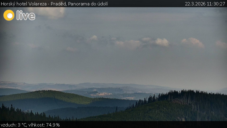 Horský hotel Volareza - Praděd - Panorama do údolí - 22.3.2026 v 11:30