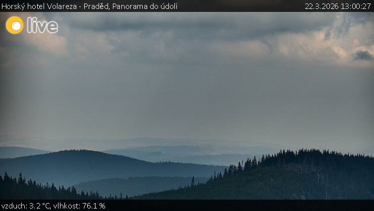 Horský hotel Volareza - Praděd - Panorama do údolí - 22.3.2026 v 13:00