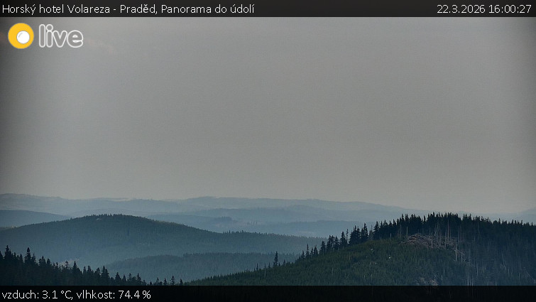 Horský hotel Volareza - Praděd - Panorama do údolí - 22.3.2026 v 16:00