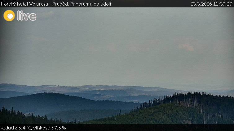 Horský hotel Volareza - Praděd - Panorama do údolí - 23.3.2026 v 11:30