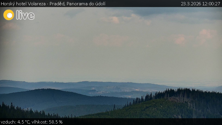Horský hotel Volareza - Praděd - Panorama do údolí - 23.3.2026 v 12:00