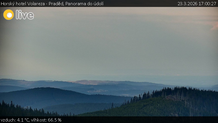 Horský hotel Volareza - Praděd - Panorama do údolí - 23.3.2026 v 17:00