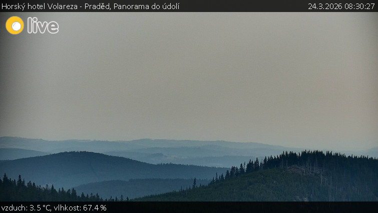 Horský hotel Volareza - Praděd - Panorama do údolí - 24.3.2026 v 08:30