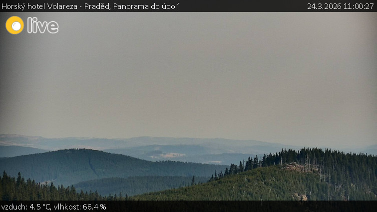 Horský hotel Volareza - Praděd - Panorama do údolí - 24.3.2026 v 11:00