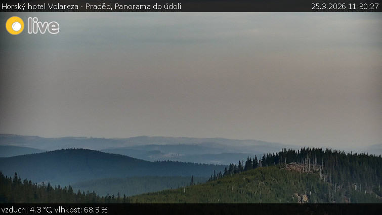 Horský hotel Volareza - Praděd - Panorama do údolí - 25.3.2026 v 11:30